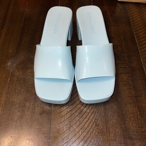 Steve Madden Light Blue Slide Mules